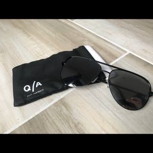 Quay x Desi Black Aviators (mirrored) High Key